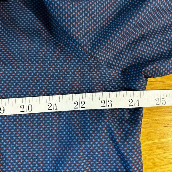 NWT ZACHARY PRELL Wilson Button Down Collared Shirt in Navy Swiss Dot Print - Picture 13 of 14